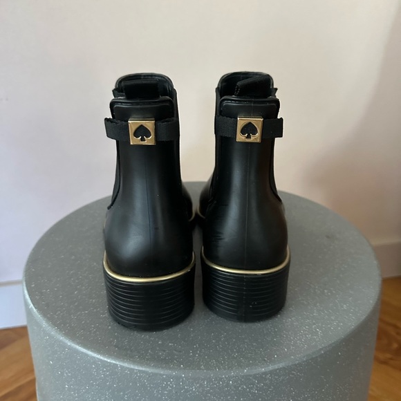 Kate Spade Black Winter Rain Boots with Elastic Panels - Picture 3 of 4